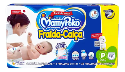 Fralda Calça Infantil Mamypoko Super Seca Jumbinho P 38 Unid Gênero Sem Gênero Tamanho Pequeno (p)