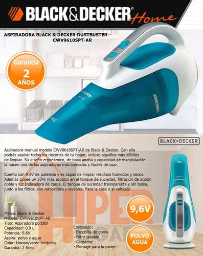 Aspiradora De Mano Black + Decker Inalambrica Cwv9610spt-ar | Envío gratis