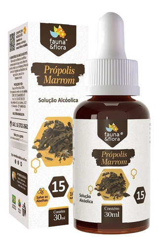 Própolis Marrom Solução Alcoólica 15% Fauna E Flora 30ml
