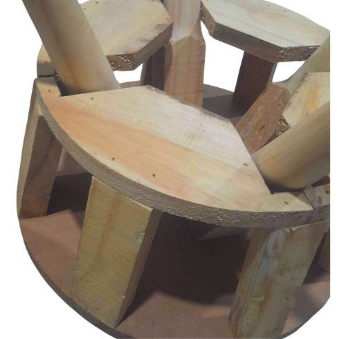 Estructura P/ Tapizar - Puff Retro Nórdico Torneado De Pino