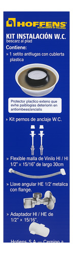 Kit Instalación Wc - Anclaje - Antifuga - Llave Angular