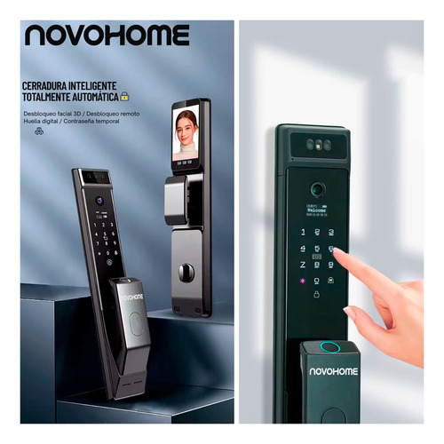 Cerradura Electronica Inteligente Novohome Nh-sl55 Digital Smart Lock Reconomiento Facial 3d Huella Dactilar Tarjeta Aplicacion