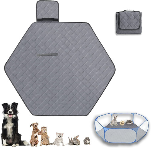 Forro Hexagonal Lavable Para Corralito De Animales Pequ...