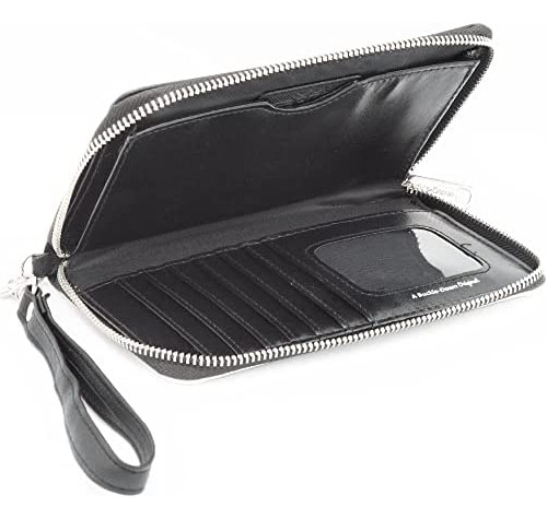 Billetera Rectangular Con Cremallera De Poliuretano Con The