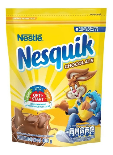 Imagen 1 de 1 de Nesquik Nestlé 400gr Chocolate En Polvo