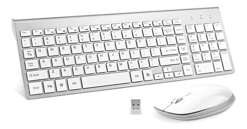 Teclado Y Mouse Inalambricos, Teclado Compacto Usb Delgado C