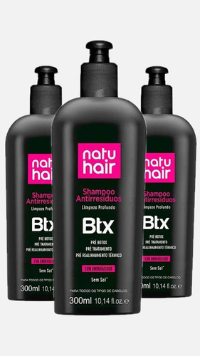 Kit 3unid Shampoo Antirresiduo 300ml Cada - Natuhair