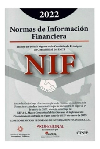 Nif Normas De Información Financiera 2022 Profesional Imcp