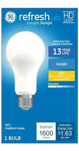 Ge Refresh Led A21 1600 Lúmenes, Equivalente A 100 Vatios Co