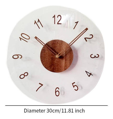 Reloj De Pared Decorativo Diámetro 11,81 Número 12 Marrón