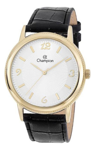 Relógio Champion Masculino Cn20953b Dourado Mostrador Branco