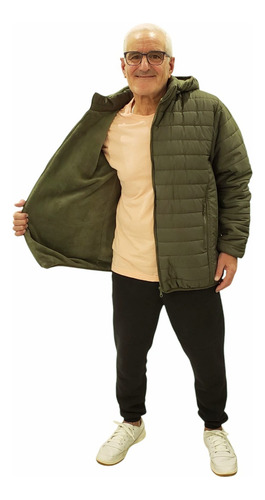 Campera De Hombre Inflable Forrada Con Polar Talles Grandes