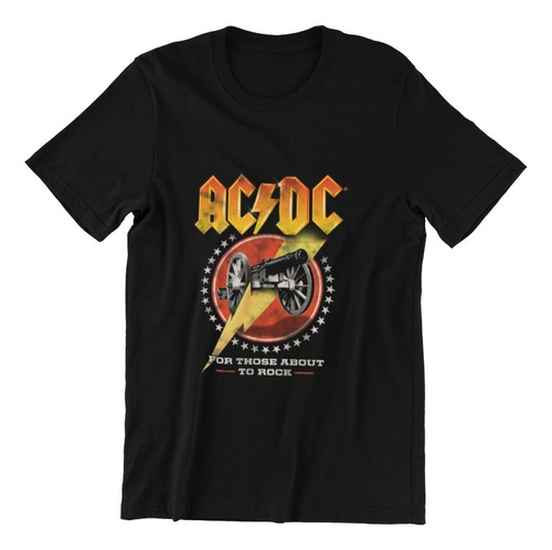 Polera Unisex Acdc Rock Musica Rayo Estampado Algodon Logo