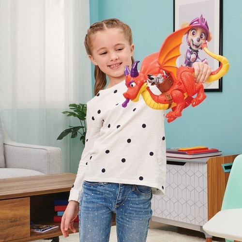 Imagen 4 de 6 de Paw Patrol Mega Dragon Sparks + Figura Claw Rescue Knights