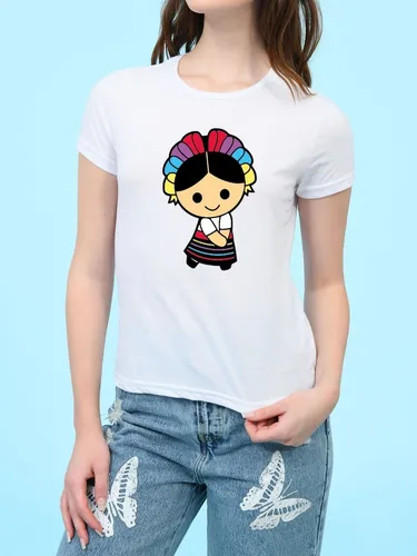 Playera Para Dama Mu eca Mexicana MercadoLibre