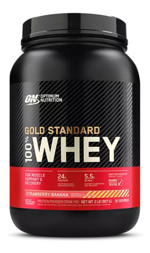 Gold Standard 100% Whey Sabor Strawberry C/ Banana 907g - On