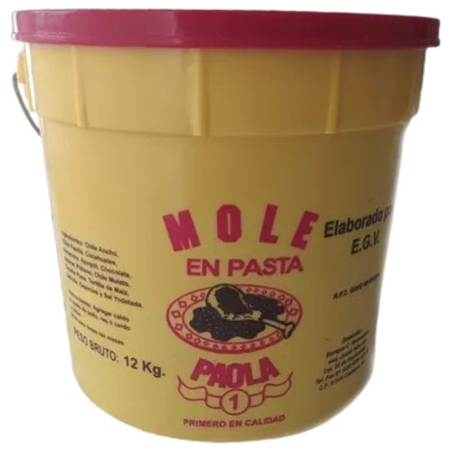 Mole Paola Cubeta Amarilla 12 Kgs Sabor Tradicional Original