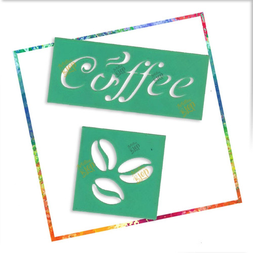 Stencil Plantilla Granos Cafe Coffee Reposteria Decoracion