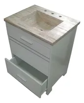 Comprar Vanitory Laqueado Blanco O Wengue De 60 Cm C\u002F Mesada Marmol Travertino (beige) + Envió Gratis - Estilo Acqua Baños Y Coc