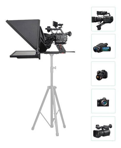 Teleprompter Broadcast Desview 17 Espelho Óptico Hd + Case