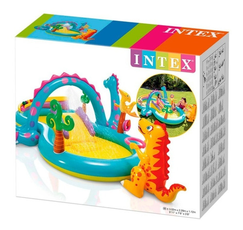 Imagen 2 de 5 de Centro De Juego Inflable Intex Dinoland 57135np
