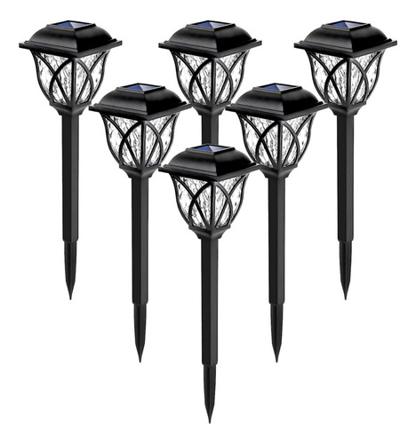 Pack De 6 Lámparas Solares Con Soporte Exterior Para Jardin