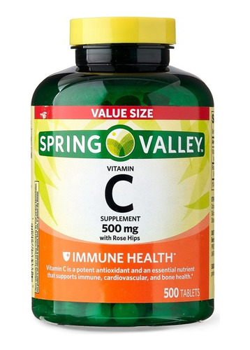 Vitamina C 500mg 500 Capsulas Spring Valley