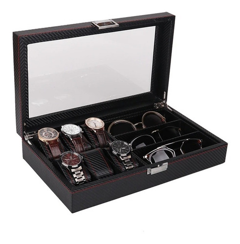  Organizador Relojes Y Lentes Gafas Exhibidor Ecocuero 36x21