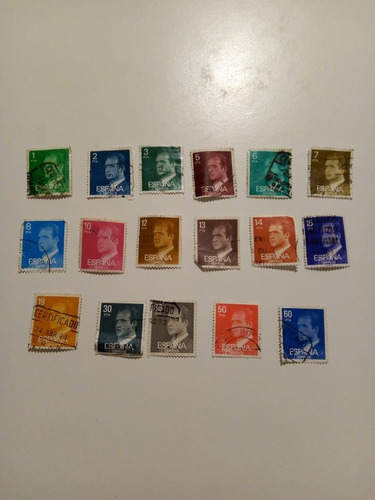 `lote De 17 Estampillas De España Del Rey Juan Carlos (Usado)