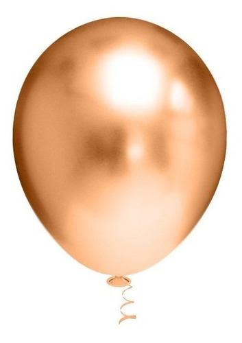 Bexiga Balão Metalizado Platino Cromado Nº 10 Pol C/ 25un Cor Bronze