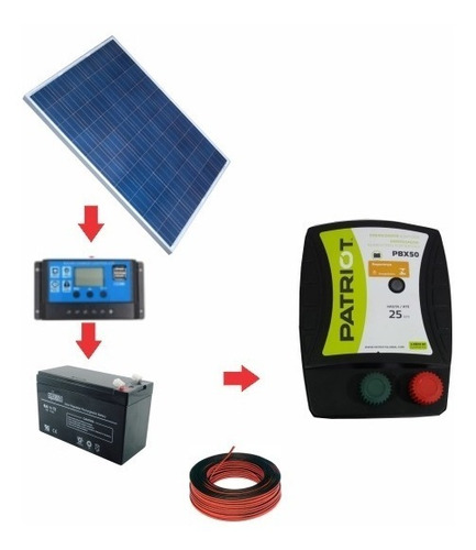 Impulsor Cerca Eléctrica Kit Solar Patriot 12vac 5km 3ha0.5j