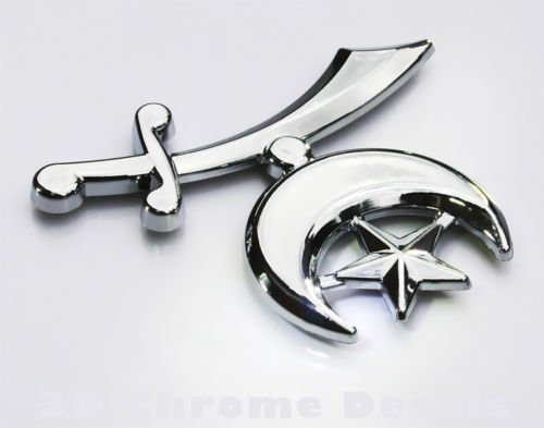 Shriners Logo Car 3d Chrome Emblem Badge Calcomanía 3d...