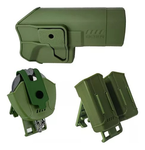 Imagen 4 de 10 de Funda Pistolera Glock Porta Cargador Doble Porta Esposas