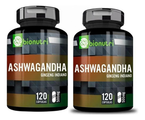 Ashwaganda Ginseng Índiano Natural 240 Cápsulas - Bionutri