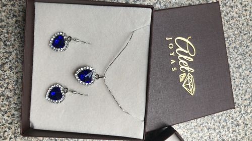 Set Corazones Collar + Aretes Cristal Austriaco