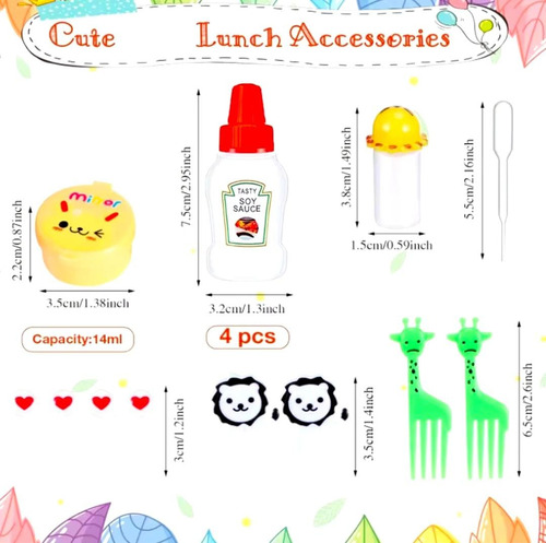 Kit Para Lunch 55 Pz Palillos Y Botellas Para Aderezos