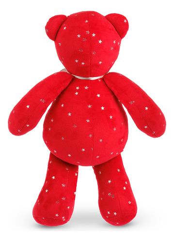 Oso De Peluche Decorativo Navideño 17 Cm | Sueños De Navidad Color Rojo Con Estrellas