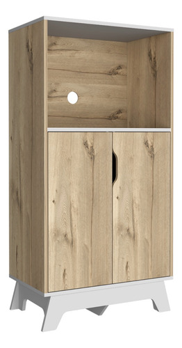 Mueble Microondas Bajo + Alacena De Cocina 2p - Duna/blanco