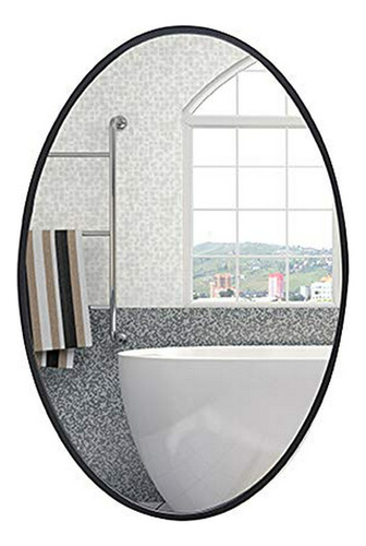 Espejo Oval Europeo Metal Negro/dorado - 60x80 Cm/vanity, Do