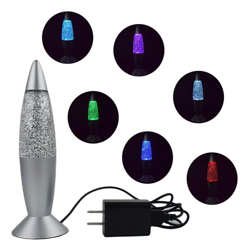 Cdycam Glitter Lava Lamp Led Vintage Mini 7.28'' Night Light