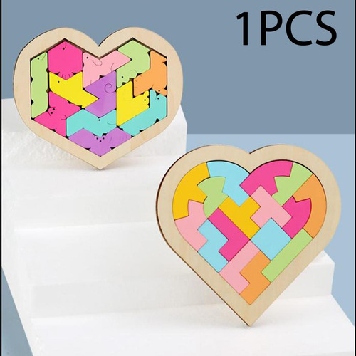 2 X 2-6 Paquetes De Rompecabezas De Madera En Forma 2 Piezas
