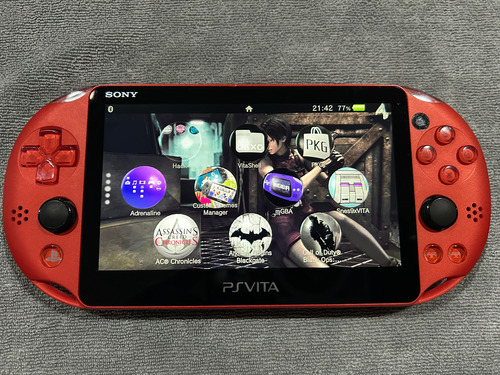 Ps Vita Slim Metallic Red Y 128gb Con Muchos Juegos Rojo (Usado)