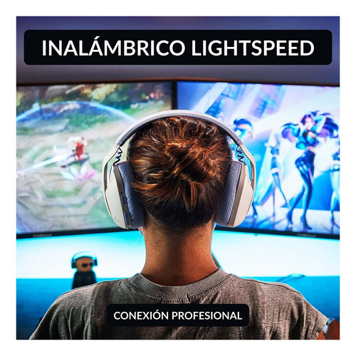 Auriculares gamer inalámbricos Logitech G Series G435 blanco crudo y lila