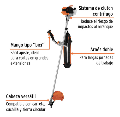 Desmalezadora A Gasolina 33 Cc, Mango 18 , Truper 11029