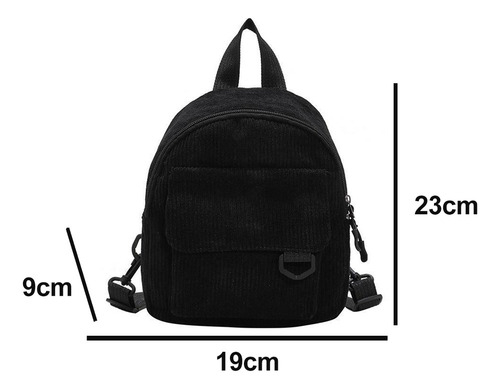Y Mochila Mini De Pana Vintage De Color Sólido Para Mujer