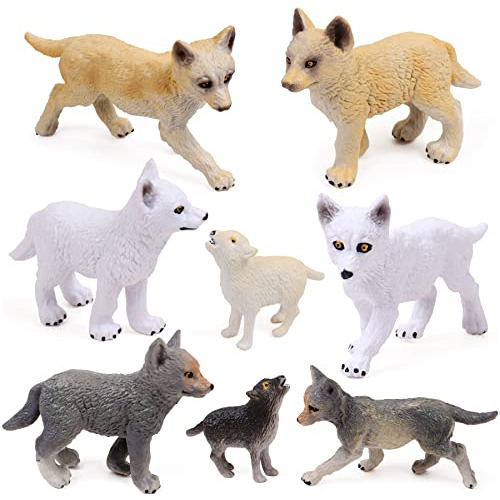 Juego De Figuras De Juguete De Cachorro De Lobo, Figuras De 