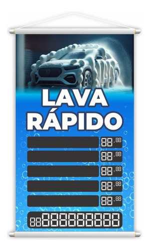 Banner Lava Rápido Automóvel Carro Fone Contato 60x40cm