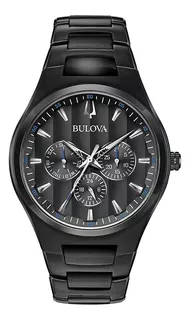 Reloj Bulova Clásico Hombre Color Negro De Acero Inoxidable