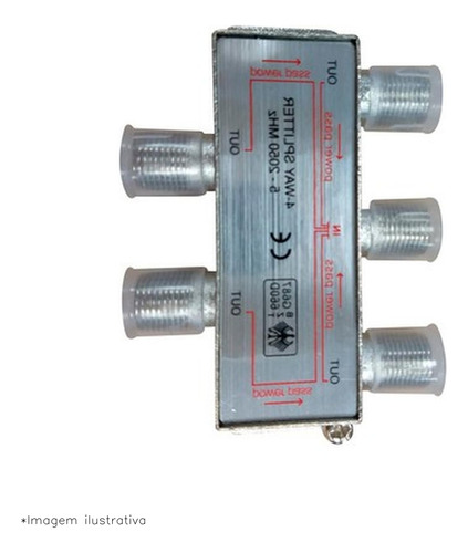 Divisor Cabo Coaxial Blindado Aubor 4x75 Digital 2050mhz