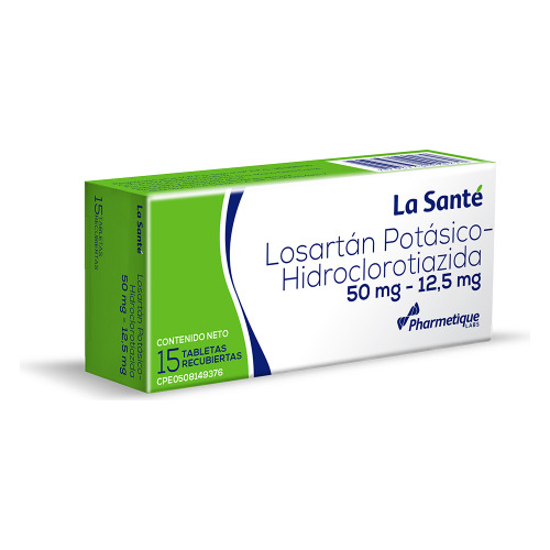 Losartan + Hctz 50/12,5mg X 15tabletas